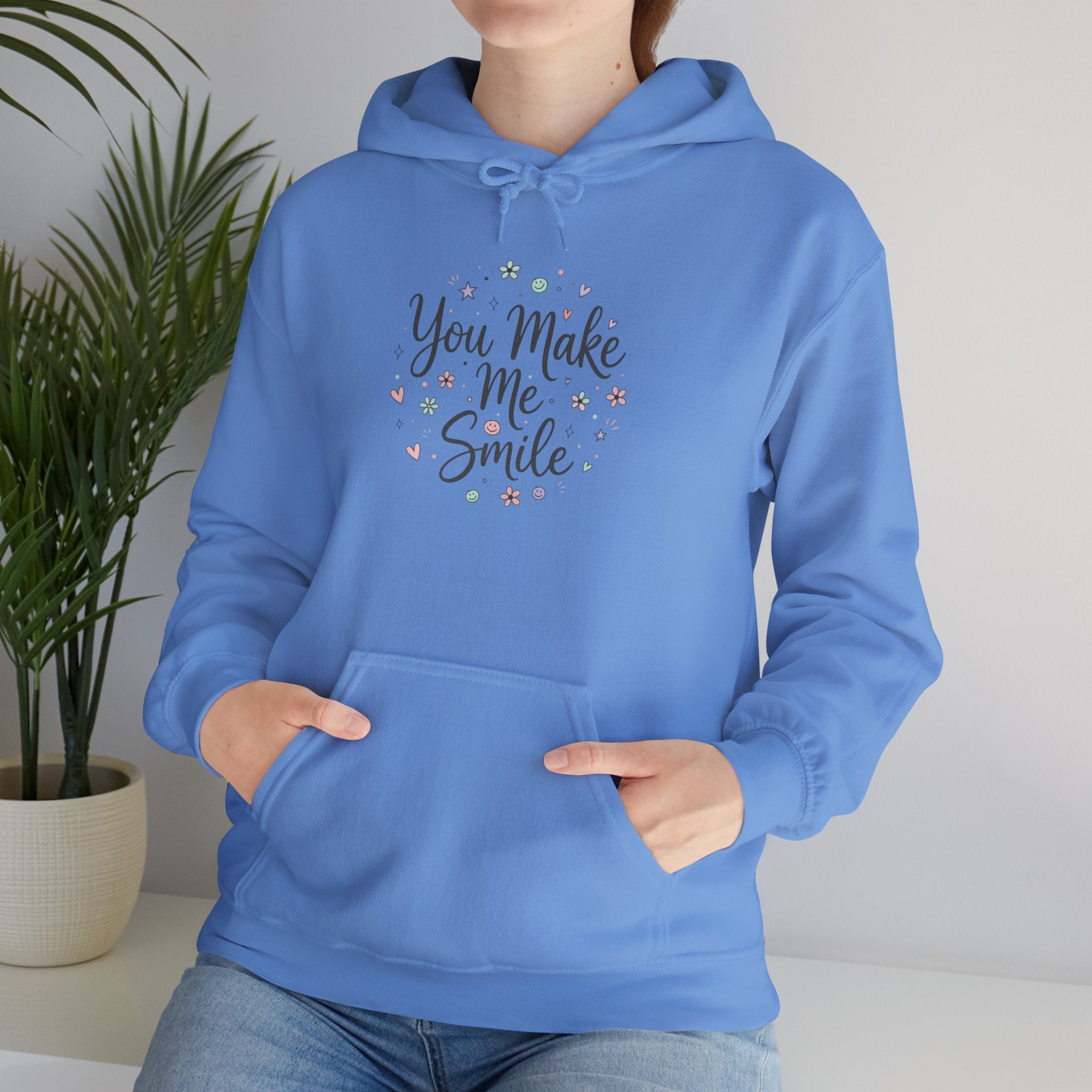 You Make Me Smile Hoodie | hand drawn doodle, handwritten message