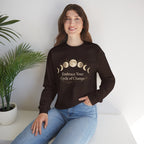 Moon Phase Ritual Sweatshirt | celestial wellness, lunar journal style
