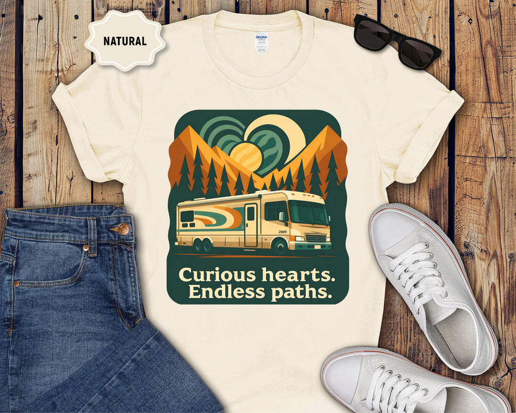 Curious Hearts Endless Paths RV Camping Shirt