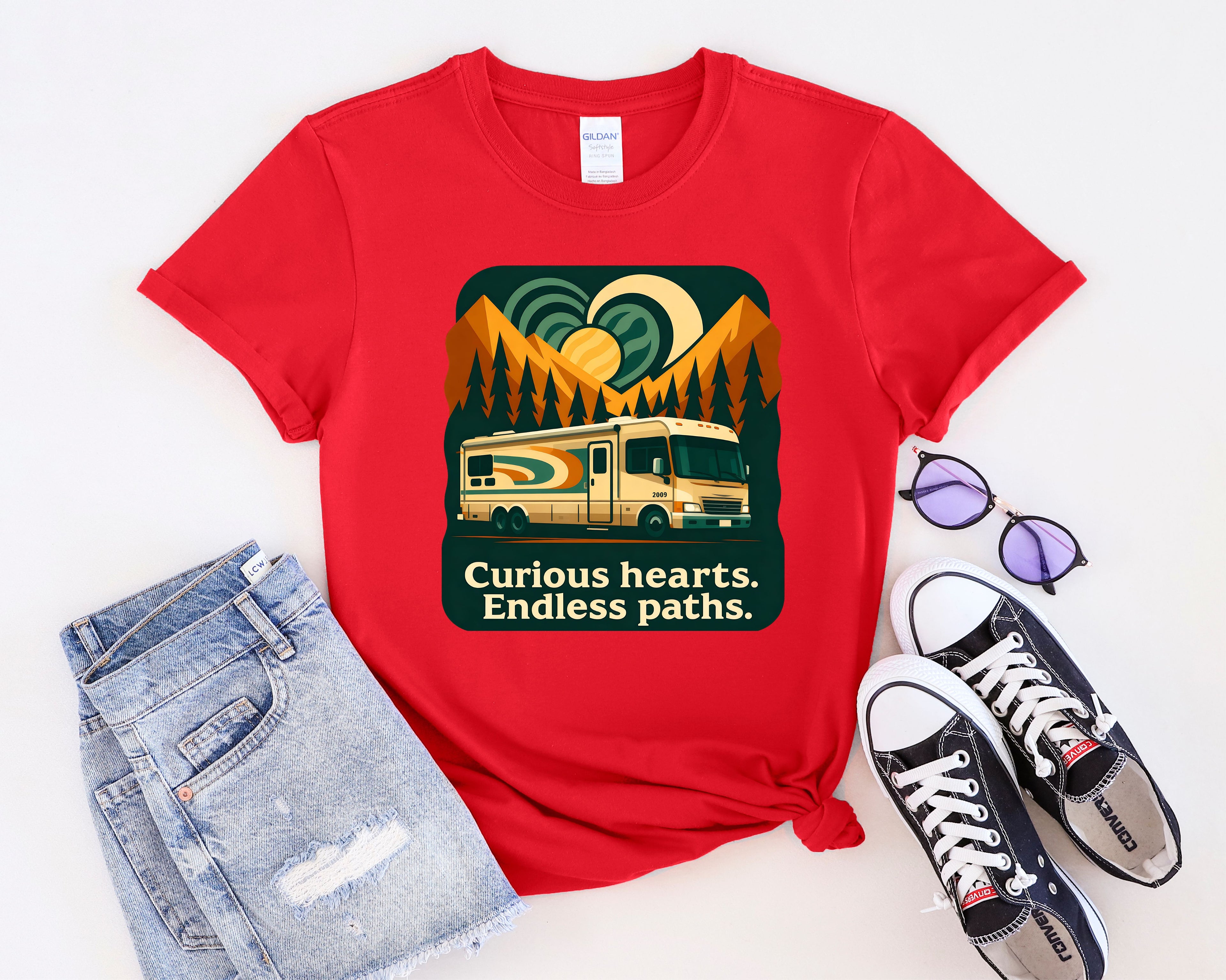 Curious Hearts Endless Paths RV Camping Shirt