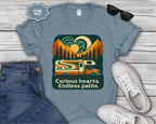 Curious Hearts Endless Paths T-Shirt | Class C RV Design