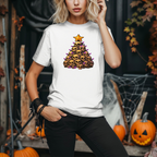 Skull Christmas Tree Unisex Tee, Halloween T-Shirt, Festive Cotton Shirt, Holiday Graphic Top, Gothic Xmas Apparel