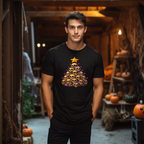 Skull Christmas Tree Unisex Tee, Halloween T-Shirt, Festive Cotton Shirt, Holiday Graphic Top, Gothic Xmas Apparel