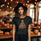 Skull Christmas Tree Unisex Tee, Halloween T-Shirt, Festive Cotton Shirt, Holiday Graphic Top, Gothic Xmas Apparel