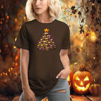 Skull Christmas Tree Unisex Tee, Halloween T-Shirt, Festive Cotton Shirt, Holiday Graphic Top, Gothic Xmas Apparel