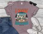 Retro Camper RV I Sleep Around In My RV T-Shirt | Vintage Travel Camper Graphic