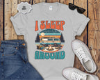 Retro Camper Van I Sleep Around T-Shirt | Vintage Road Trip Shirt