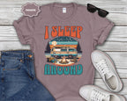 Retro Camper Van I Sleep Around T-Shirt | Vintage Road Trip Shirt