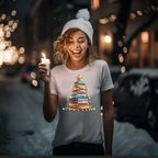 Book Christmas Tree Unisex T-Shirt, Reading Xmas Tee, Literary Holiday Shirt, Bibliophile Gift, Book Lover Present