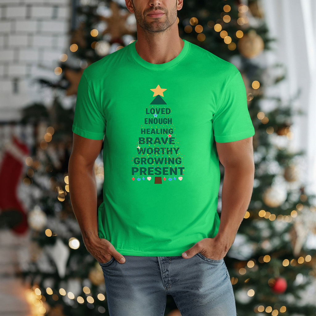 Affirmation Christmas Tree T-Shirt | Holiday Positive Message