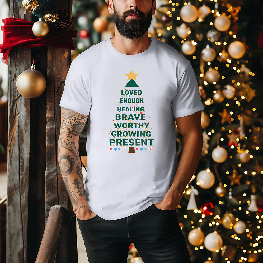Affirmation Christmas Tree T-Shirt | Holiday Positive Message