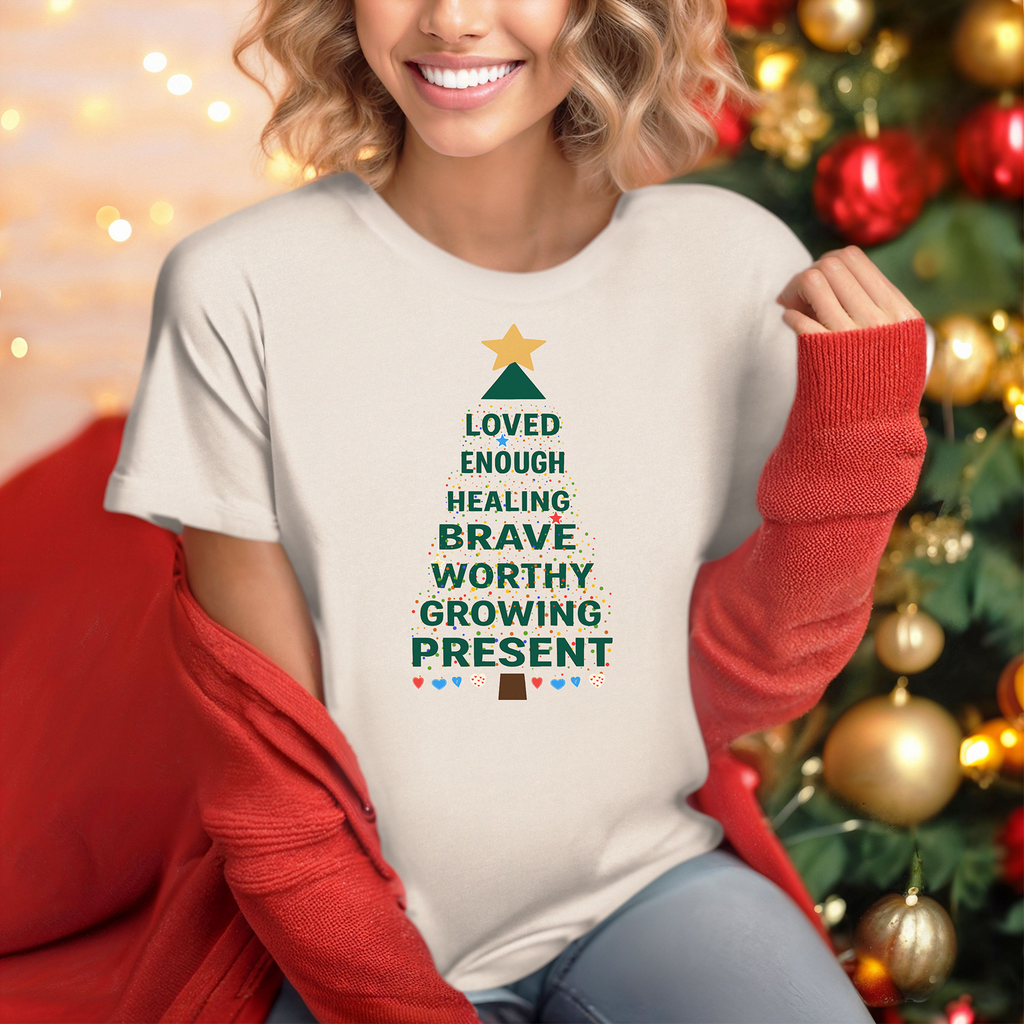 Affirmation Christmas Tree T-Shirt | Holiday Positive Message