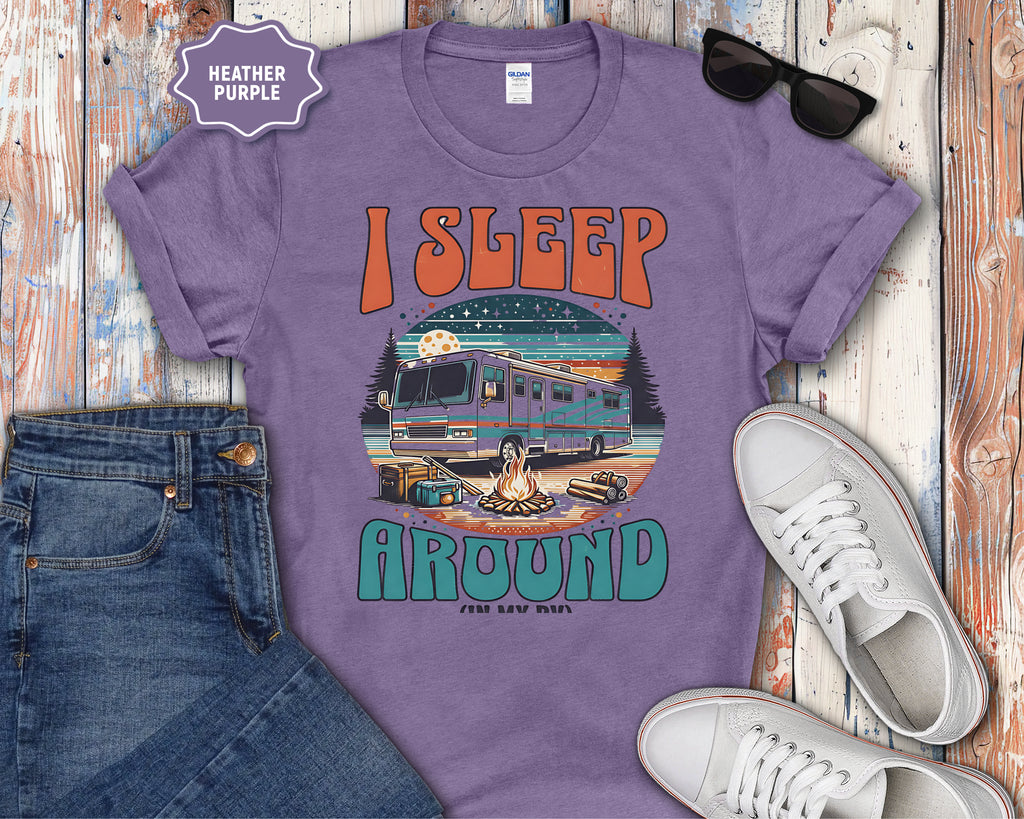 Class A RV I Sleep Around T-Shirt | RV Life, Camper Humor