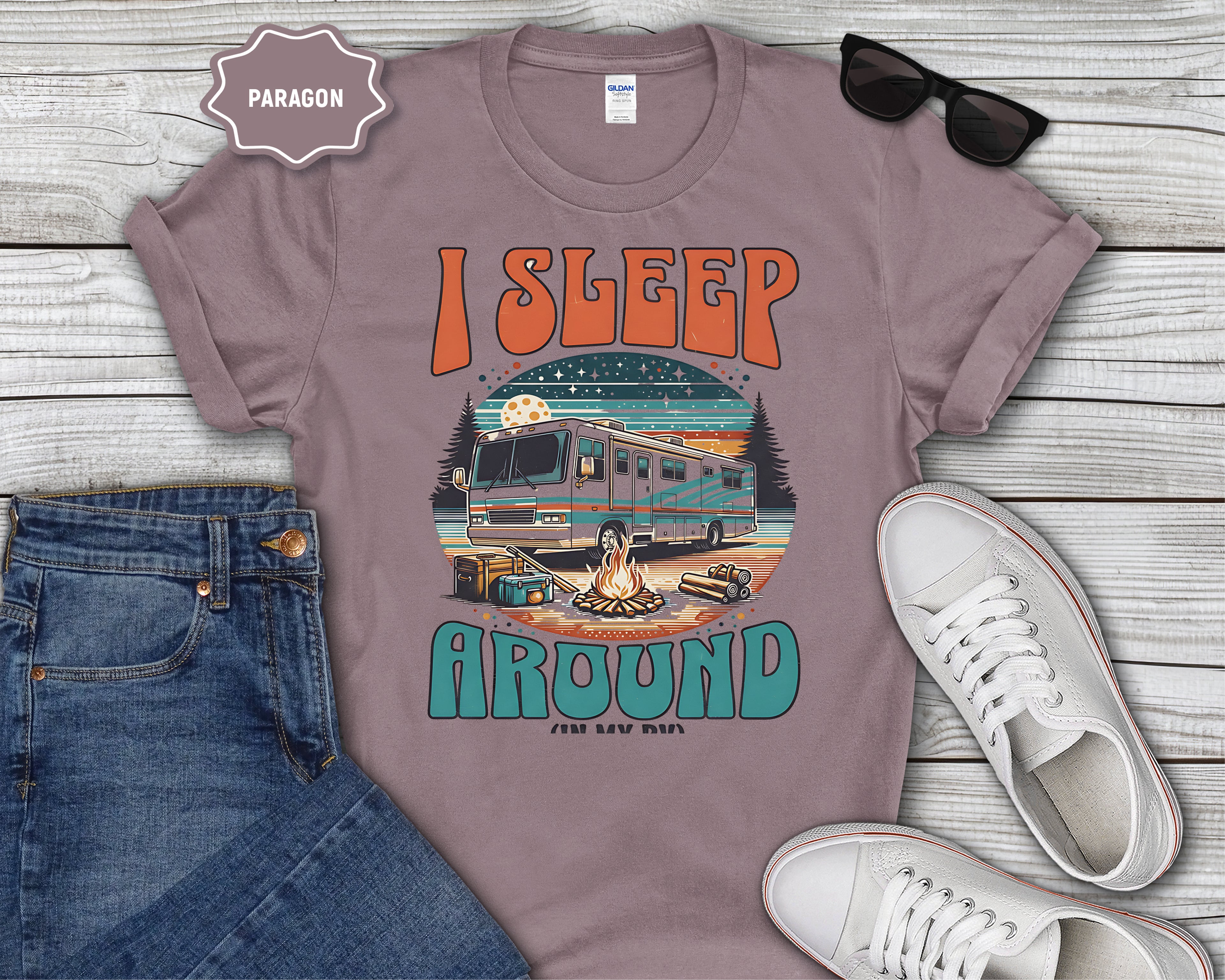 Class A RV I Sleep Around T-Shirt | RV Life, Camper Humor