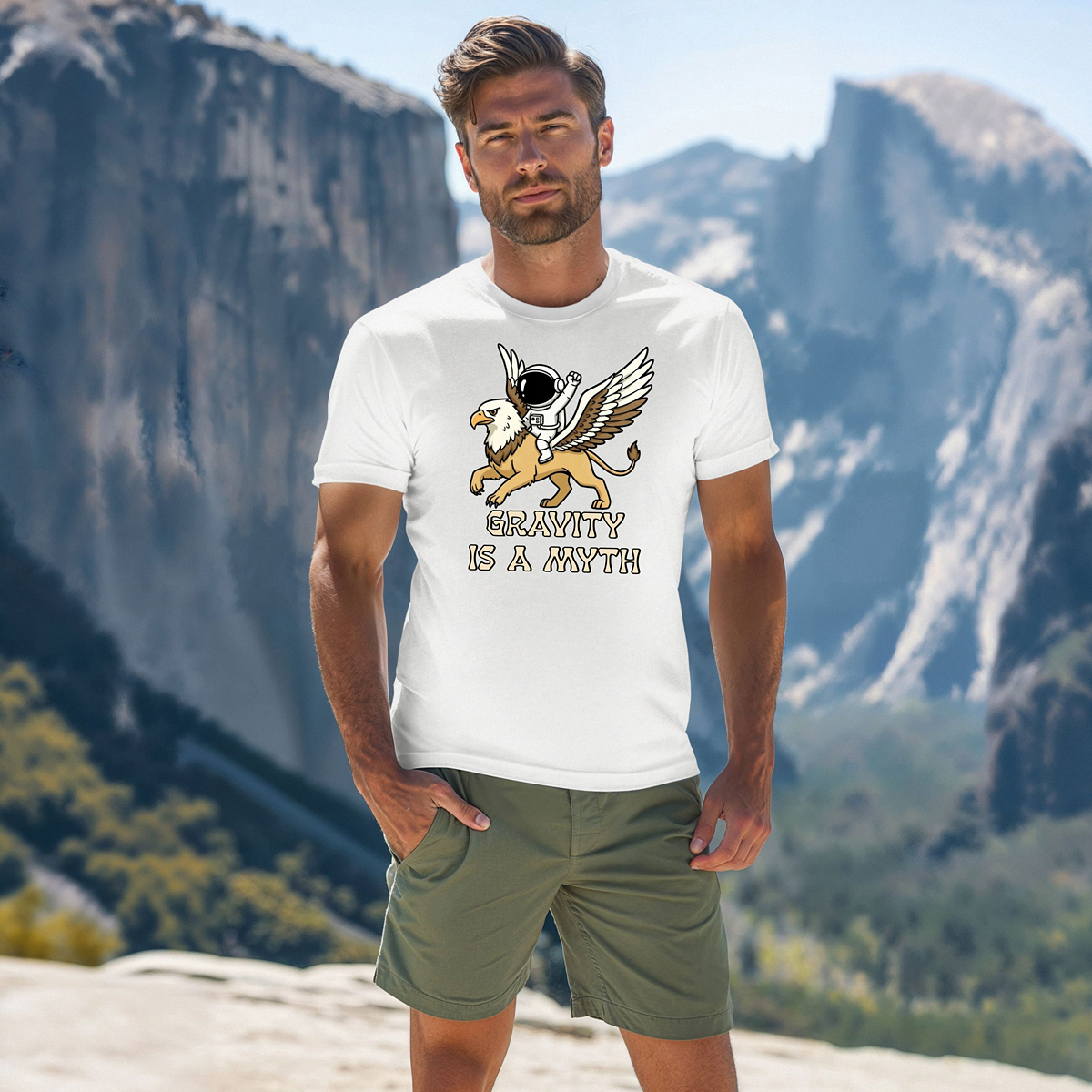 Astronaut Gryphon Graphic T-Shirt - Unisex Softstyle Tee, Fun Gift for Space Lovers, Casual Wear, Mythology Enthusiasts, Unique [...]