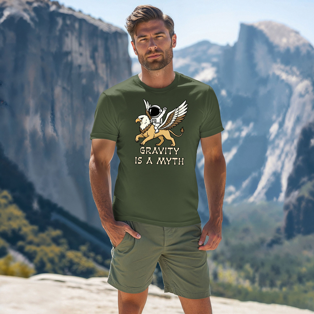 Astronaut Gryphon Graphic T-Shirt - Unisex Softstyle Tee, Fun Gift for Space Lovers, Casual Wear, Mythology Enthusiasts, Unique [...]