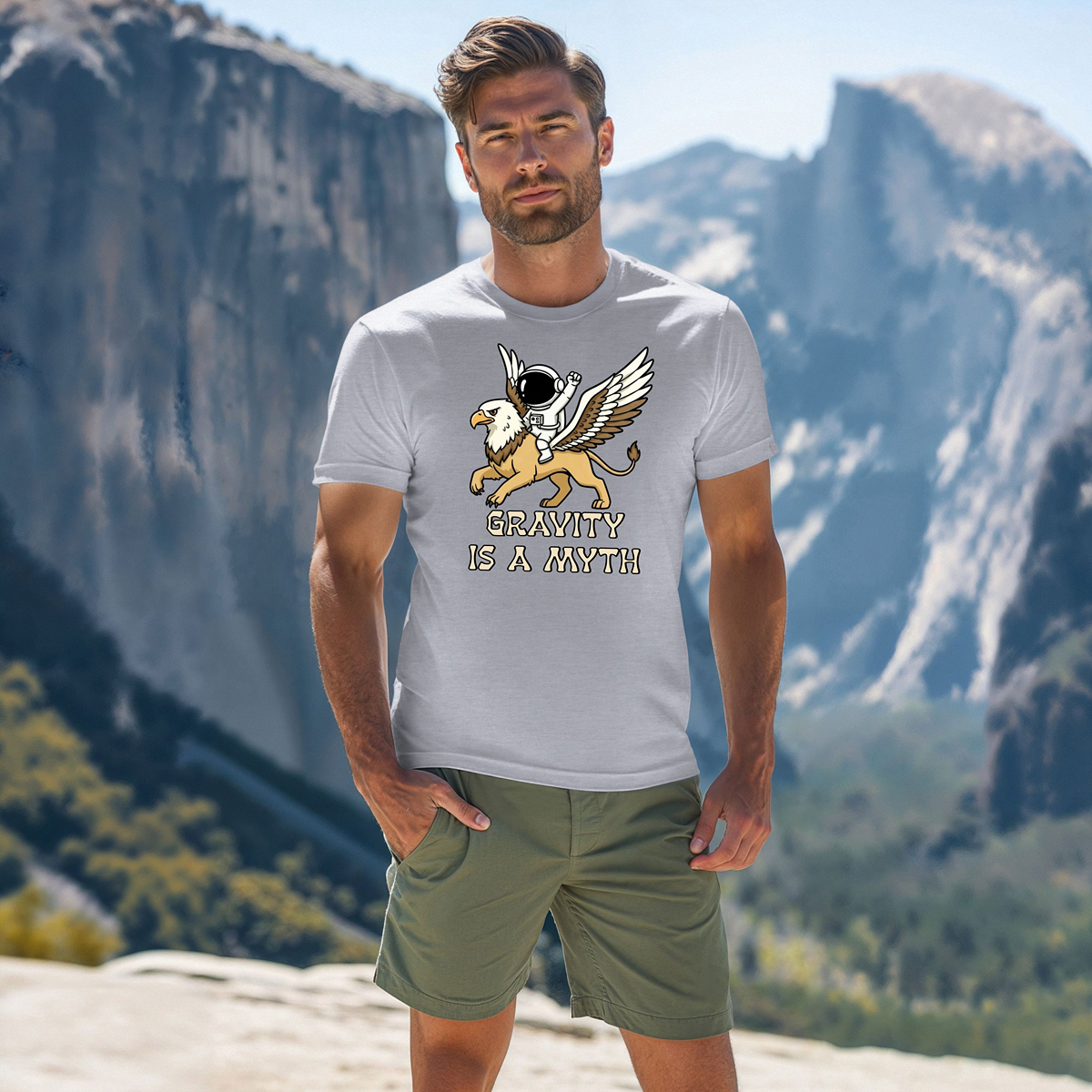 Astronaut Gryphon Graphic T-Shirt - Unisex Softstyle Tee, Fun Gift for Space Lovers, Casual Wear, Mythology Enthusiasts, Unique [...]