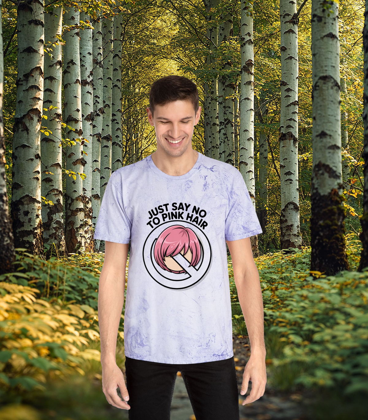 Color Blast T-Shirt, Anti Leftist Unisex Tee, Say No to Pink Hair Shirt, Graphic Tee Gift, Protest Shirt