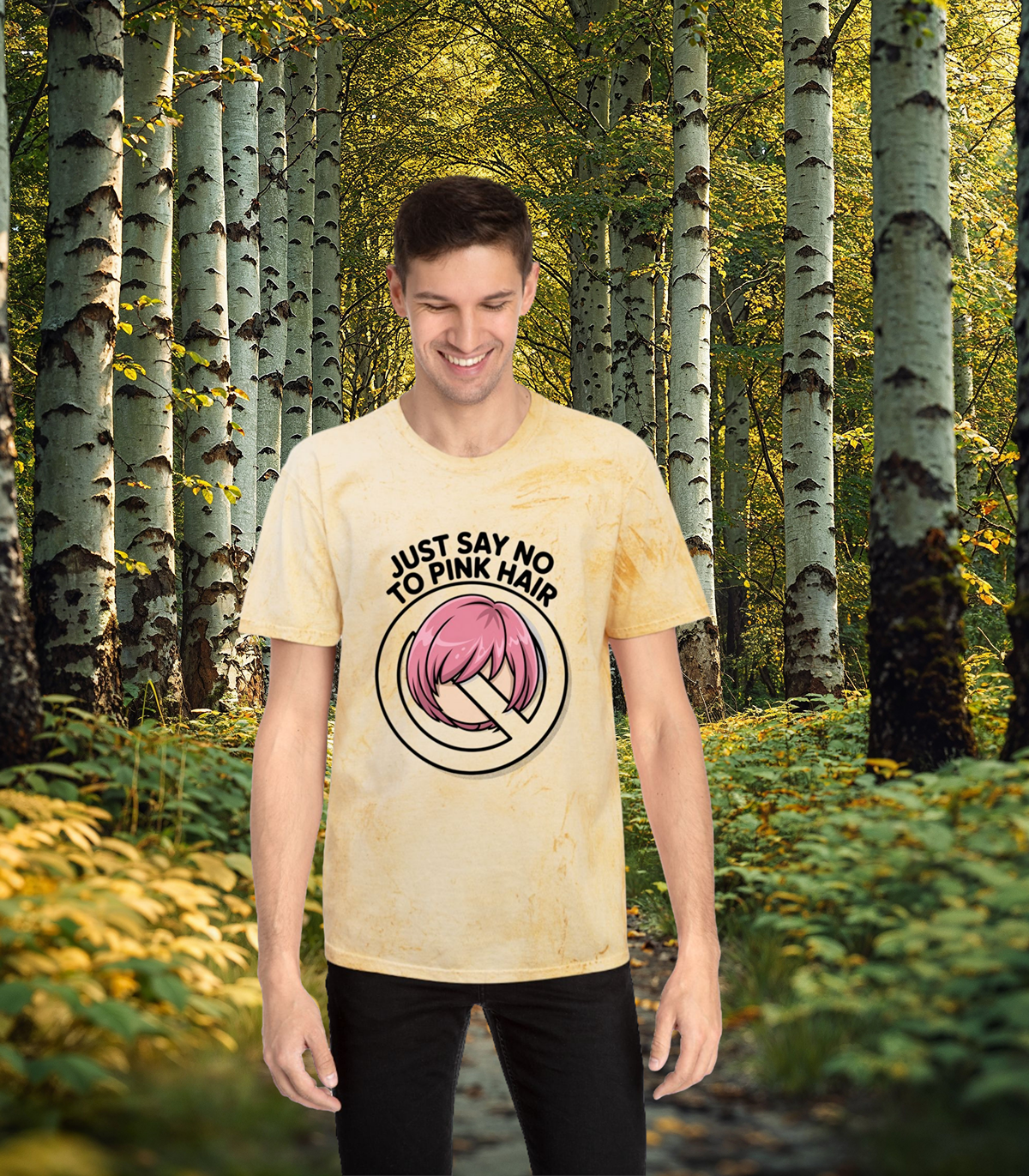 Color Blast T-Shirt, Anti Leftist Unisex Tee, Say No to Pink Hair Shirt, Graphic Tee Gift, Protest Shirt