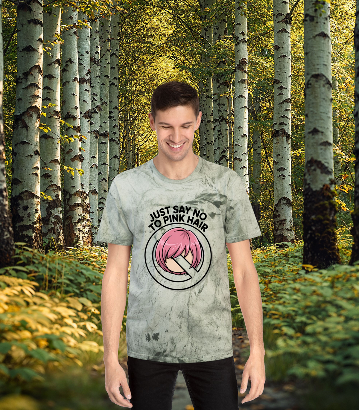 Color Blast T-Shirt, Anti Leftist Unisex Tee, Say No to Pink Hair Shirt, Graphic Tee Gift, Protest Shirt
