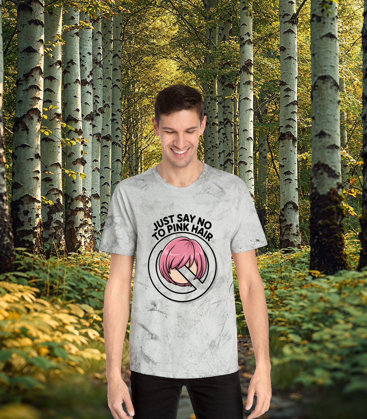 Color Blast T-Shirt, Anti Leftist Unisex Tee, Say No to Pink Hair Shirt, Graphic Tee Gift, Protest Shirt