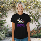 Gravity Is a Myth Womens Tee, Fun Graphic Shirt, Cute Unicorn Design, Casual Womens Top, Gift for Unicorn Lovers, Sci-Fi Shirt