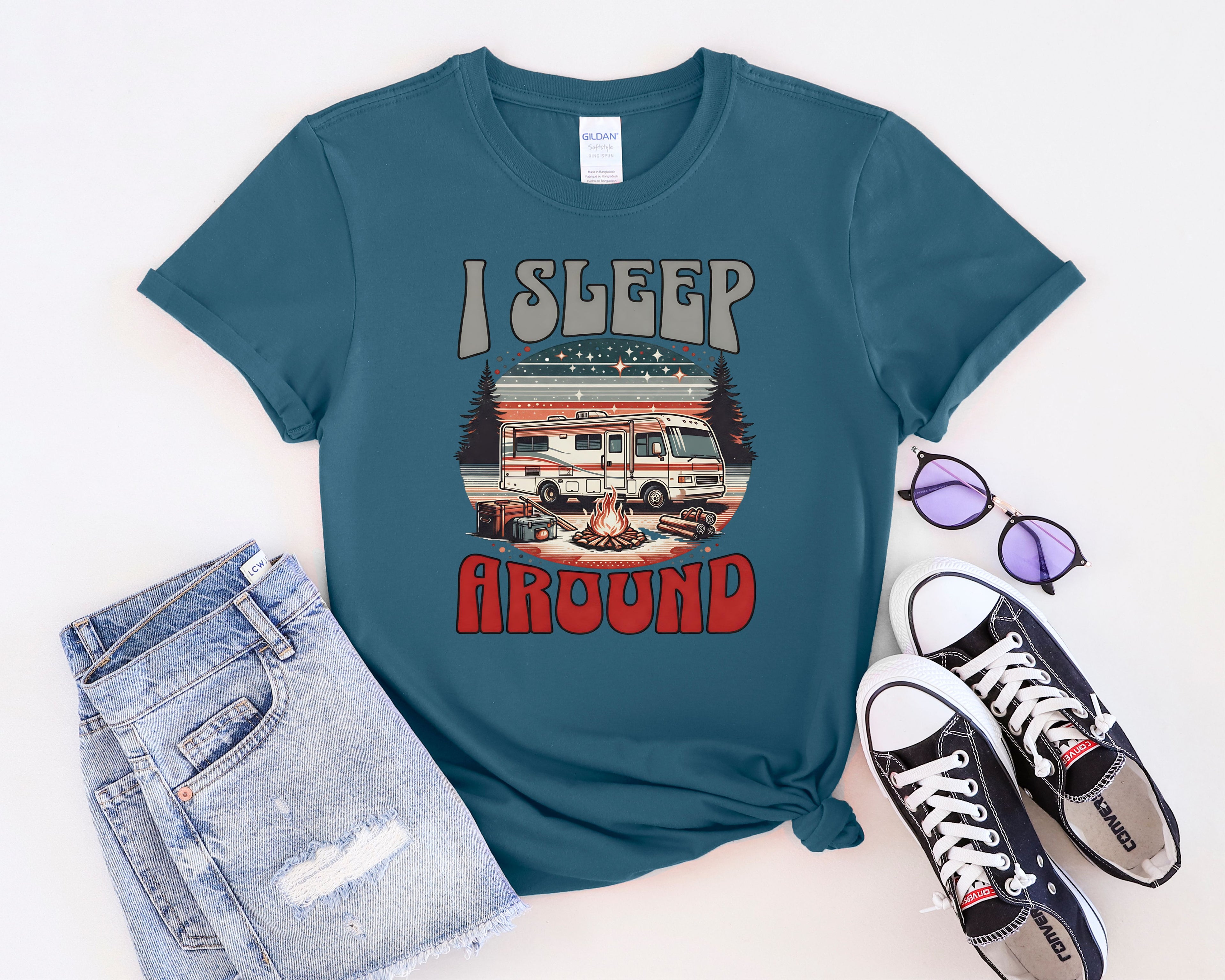 Class A RV I Sleep Around Camping T-Shirt