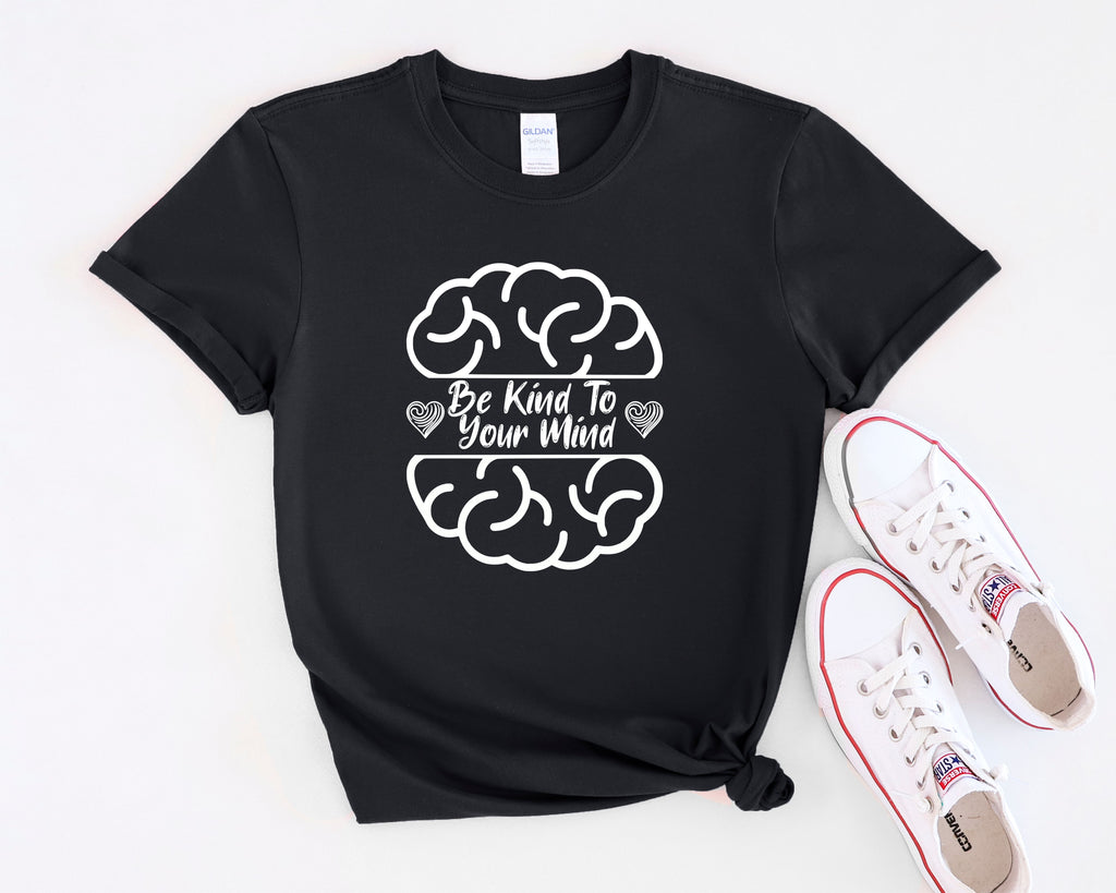 Be Kind To Your Mind brain Mental Health T-Shirt | Mental Wellness Tee