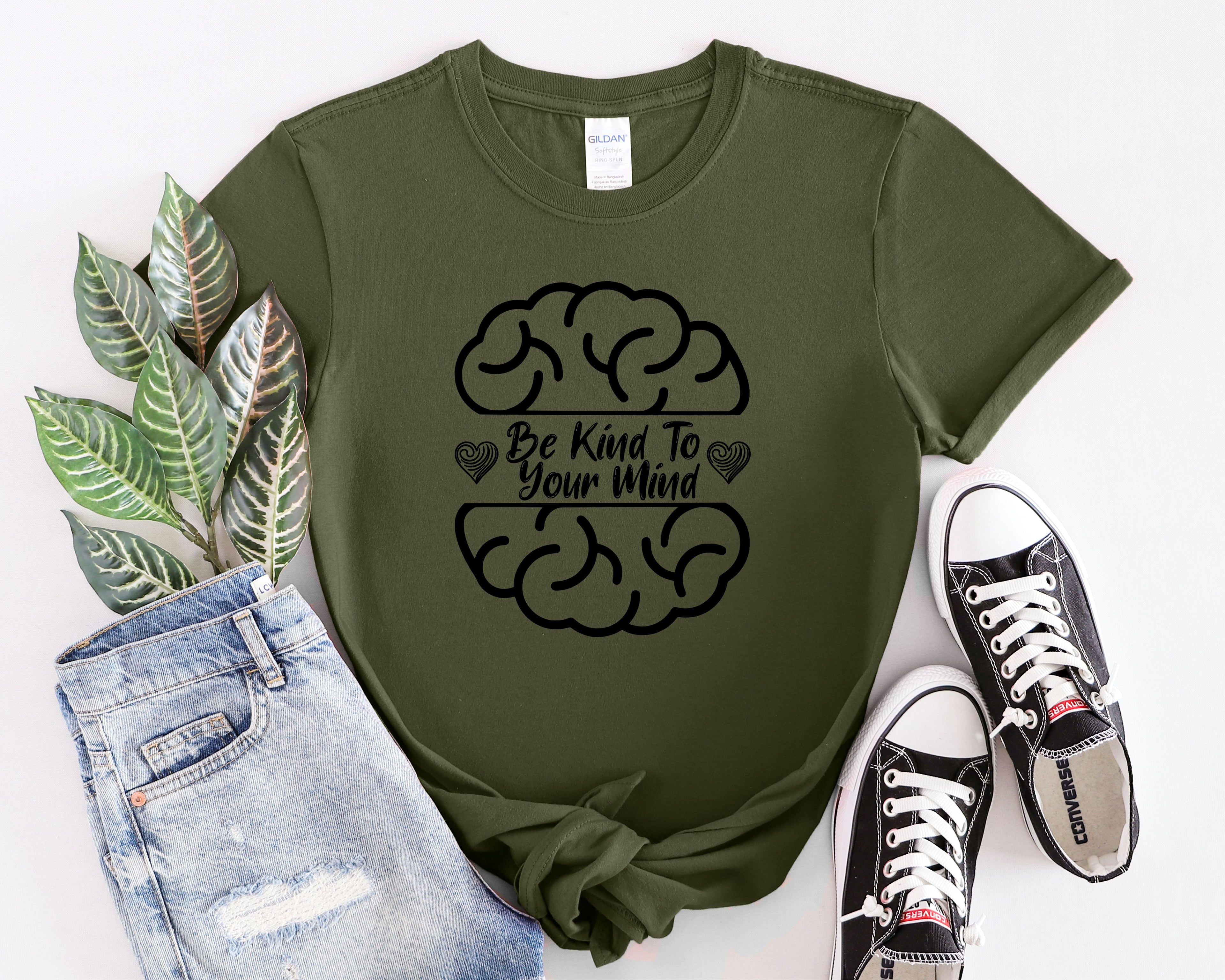 Be Kind To Your Mind brain Mental Health T-Shirt | Mental Wellness Tee