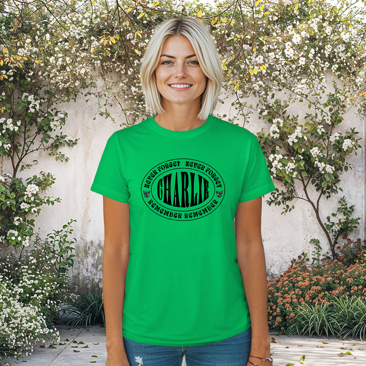 Never Forget Charlie Kirk Memorial Tee