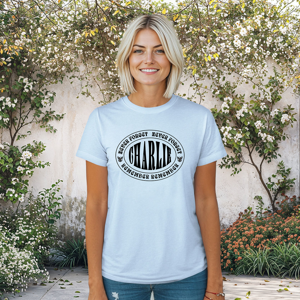 Never Forget Charlie Kirk Memorial Tee