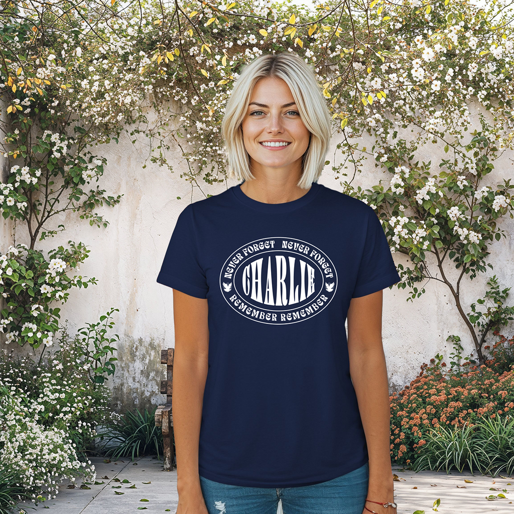 Never Forget Charlie Kirk Memorial Tee