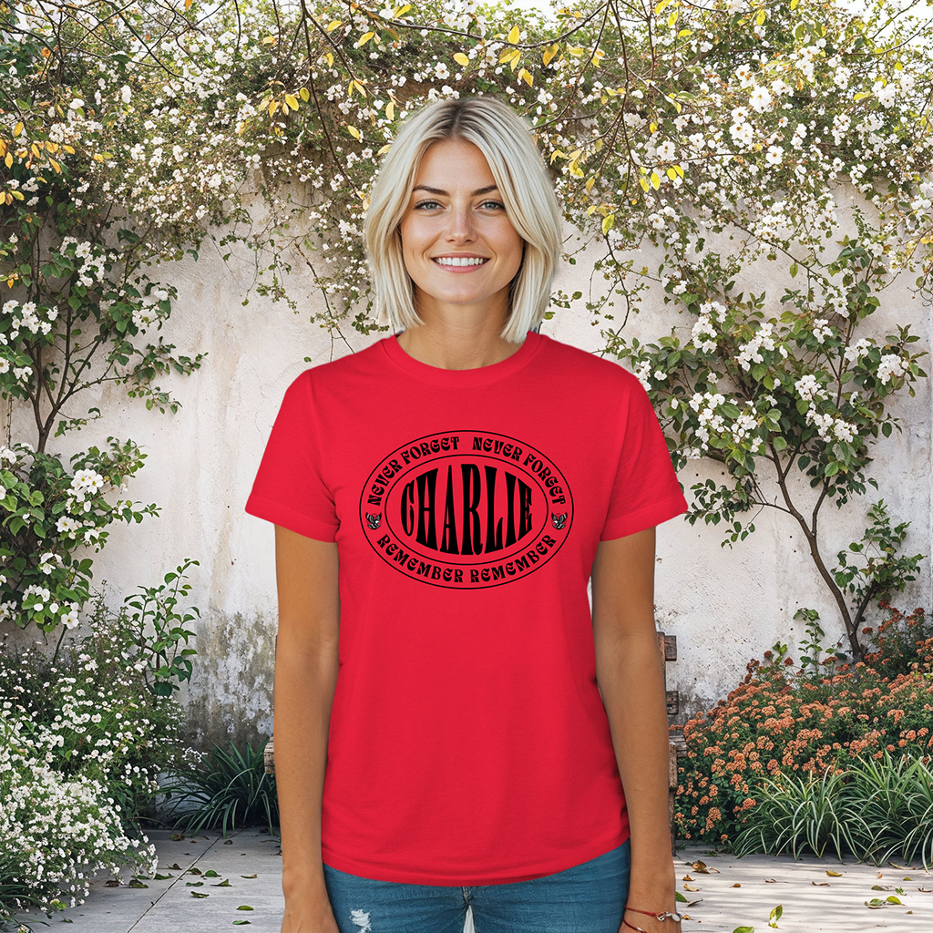 Never Forget Charlie Kirk Memorial Tee