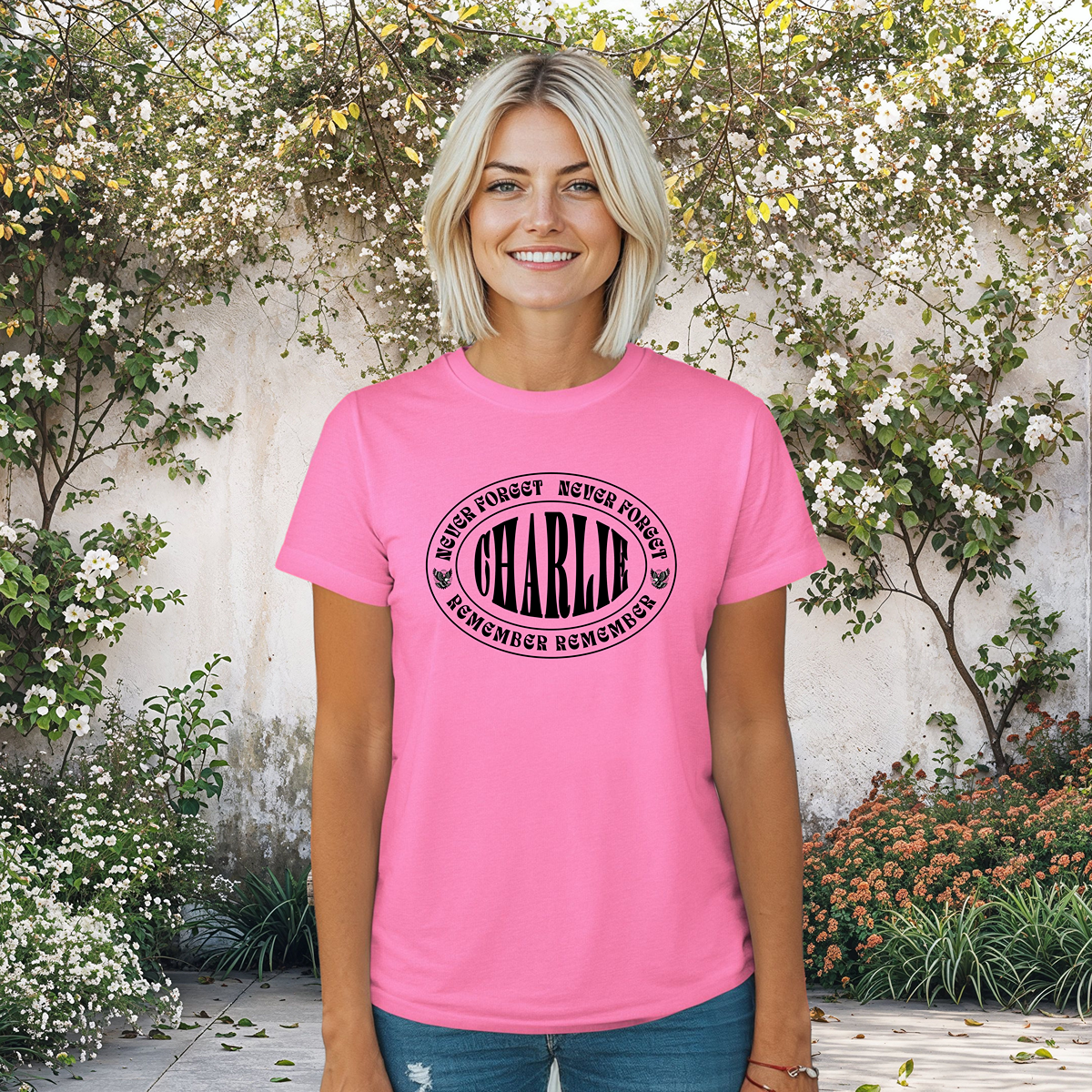 Never Forget Charlie Kirk Memorial Tee