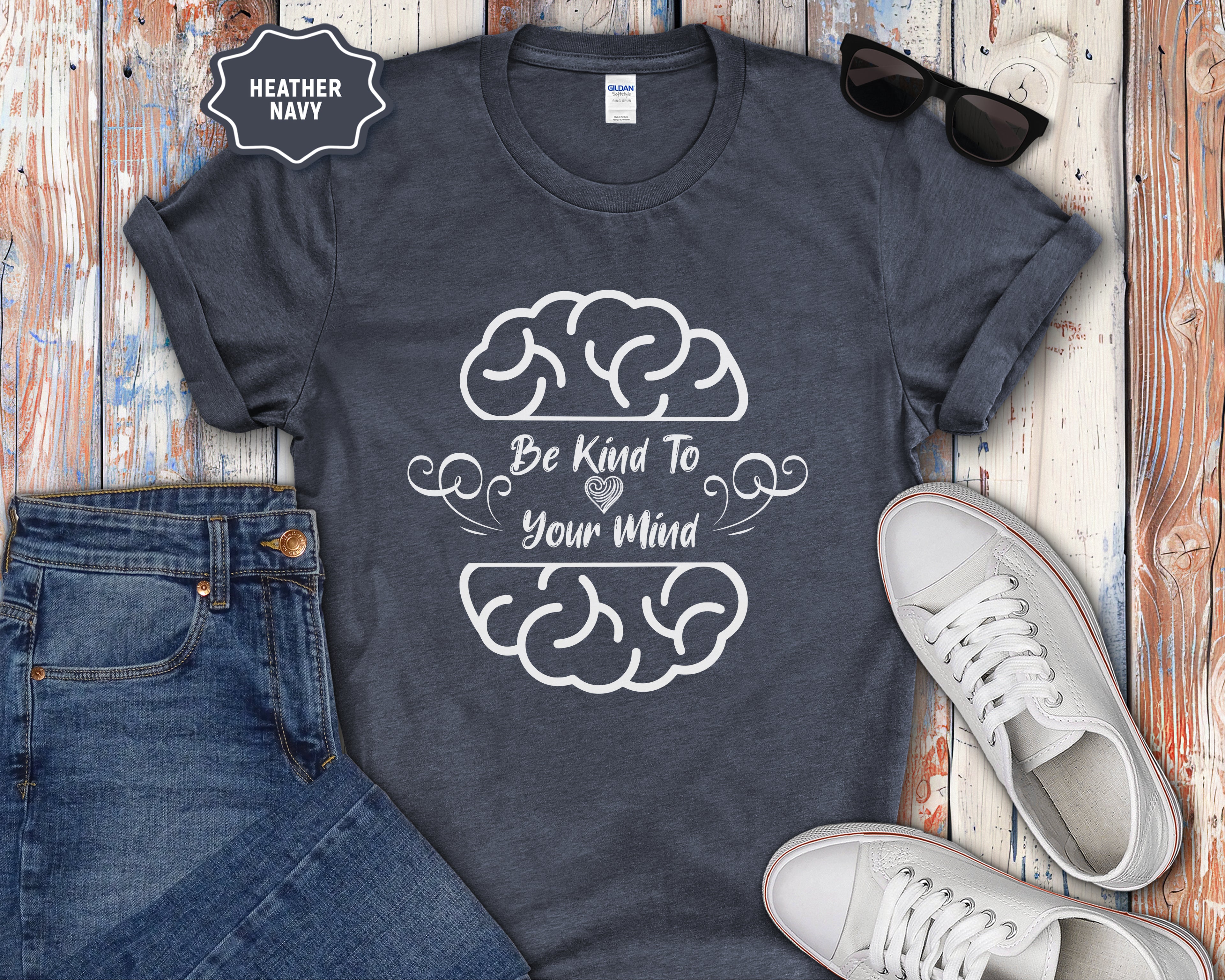 Be Kind To Your Mind Mental Health Tee | Brain Awareness T-Shirt