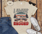 Retro RV I Sleep Around Camping T-Shirt | Vintage Camper Graphic