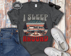 Retro RV I Sleep Around Camping T-Shirt | Vintage Camper Graphic