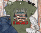 Retro RV I Sleep Around Camping T-Shirt | Vintage Camper Graphic
