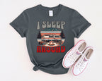 Retro RV I Sleep Around Camping T-Shirt | Vintage Camper Graphic