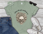 Skull with Sunflowers T-Shirt | I Bloom Through What Breaks Me