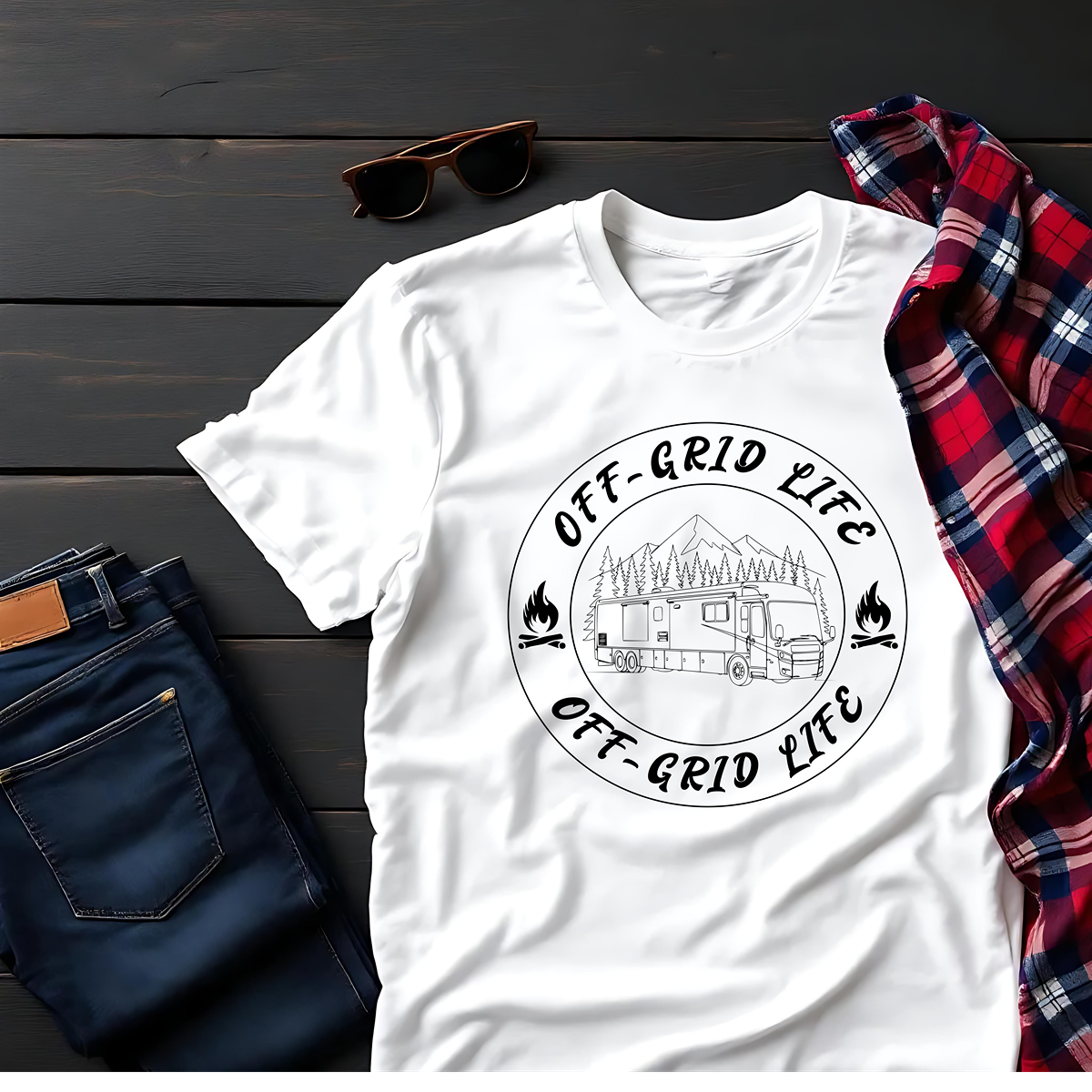 Off-Grid Life Class A RV T-Shirt