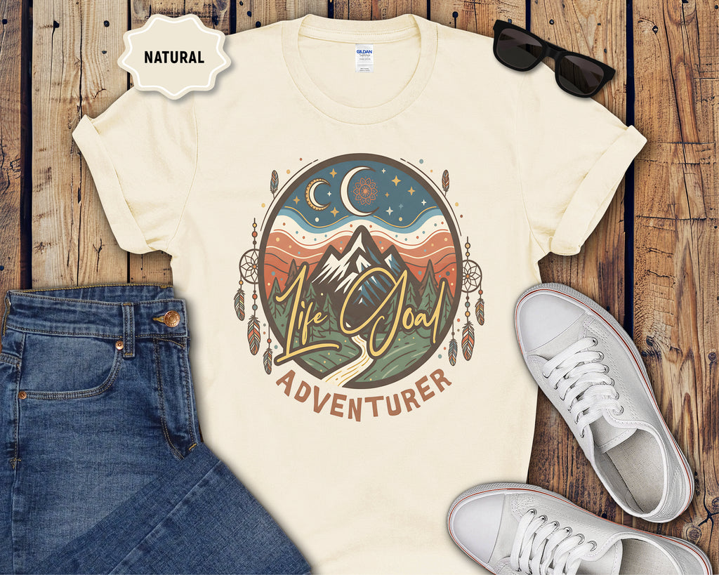 Life Goal Adventurer Boho Camping T-Shirt