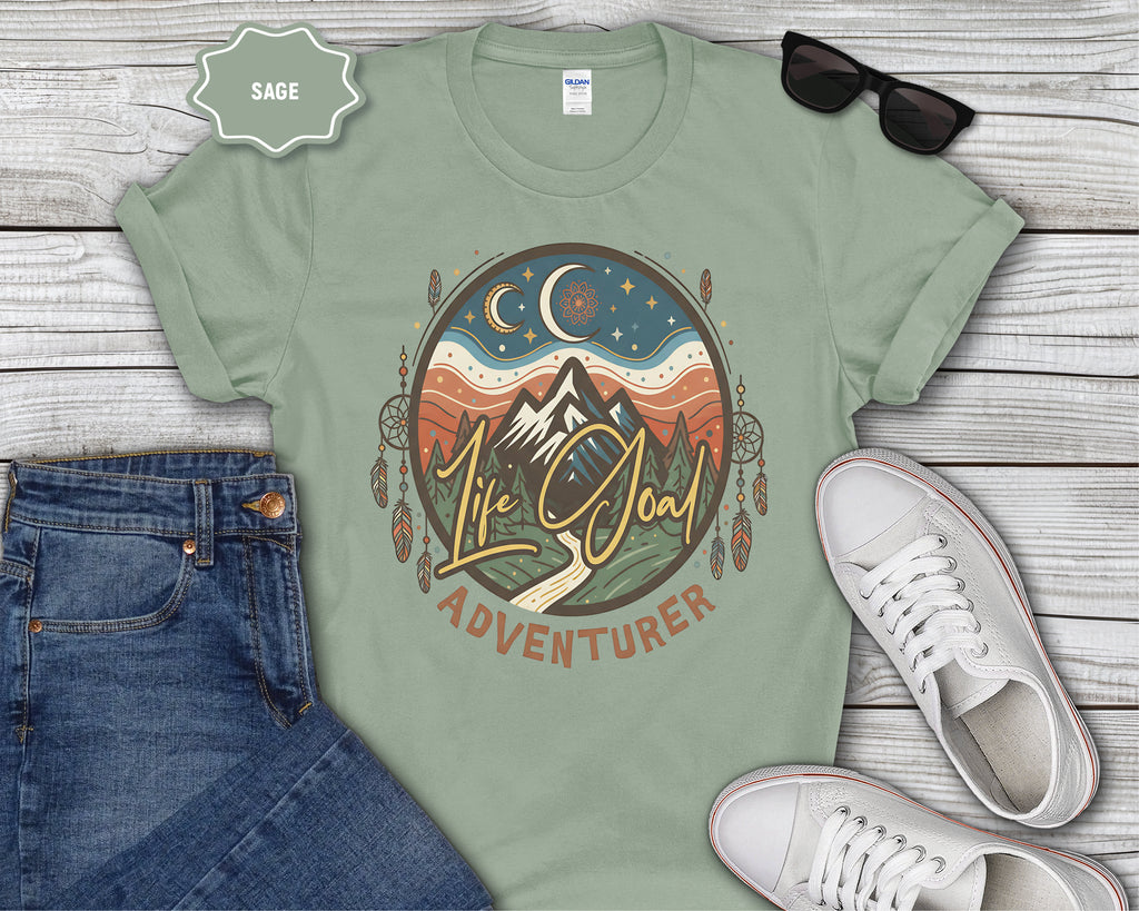 Life Goal Adventurer Boho Camping T-Shirt