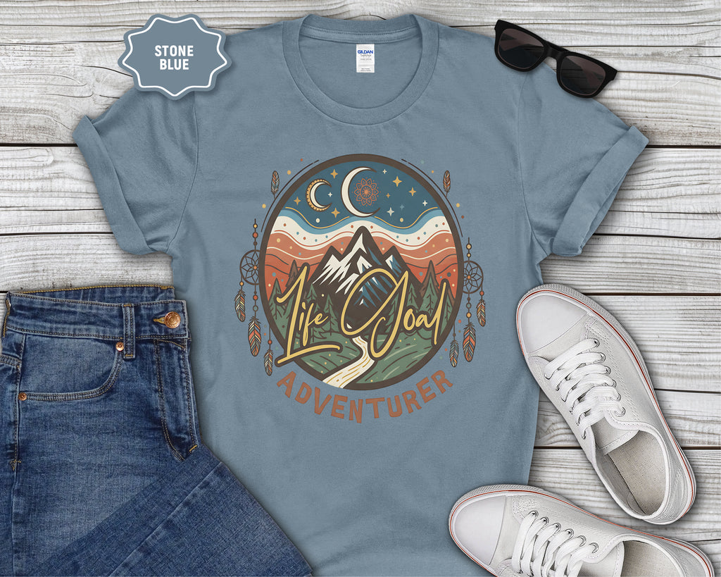 Life Goal Adventurer Boho Camping T-Shirt