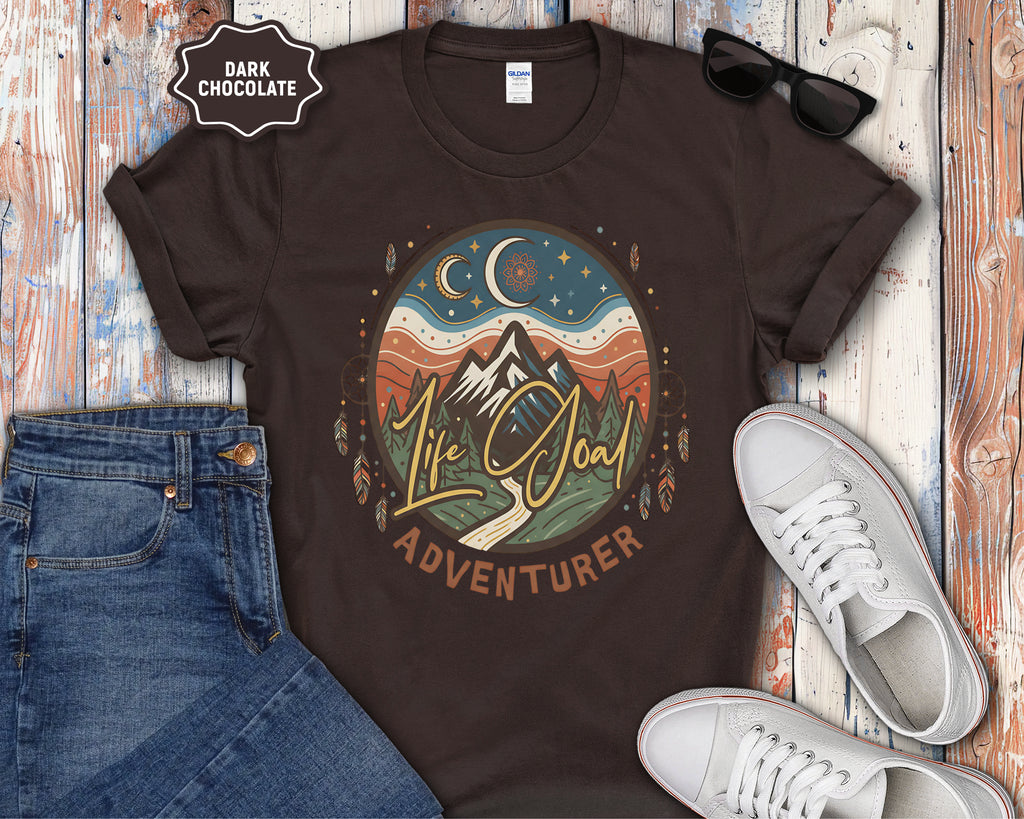 Life Goal Adventurer Boho Camping T-Shirt