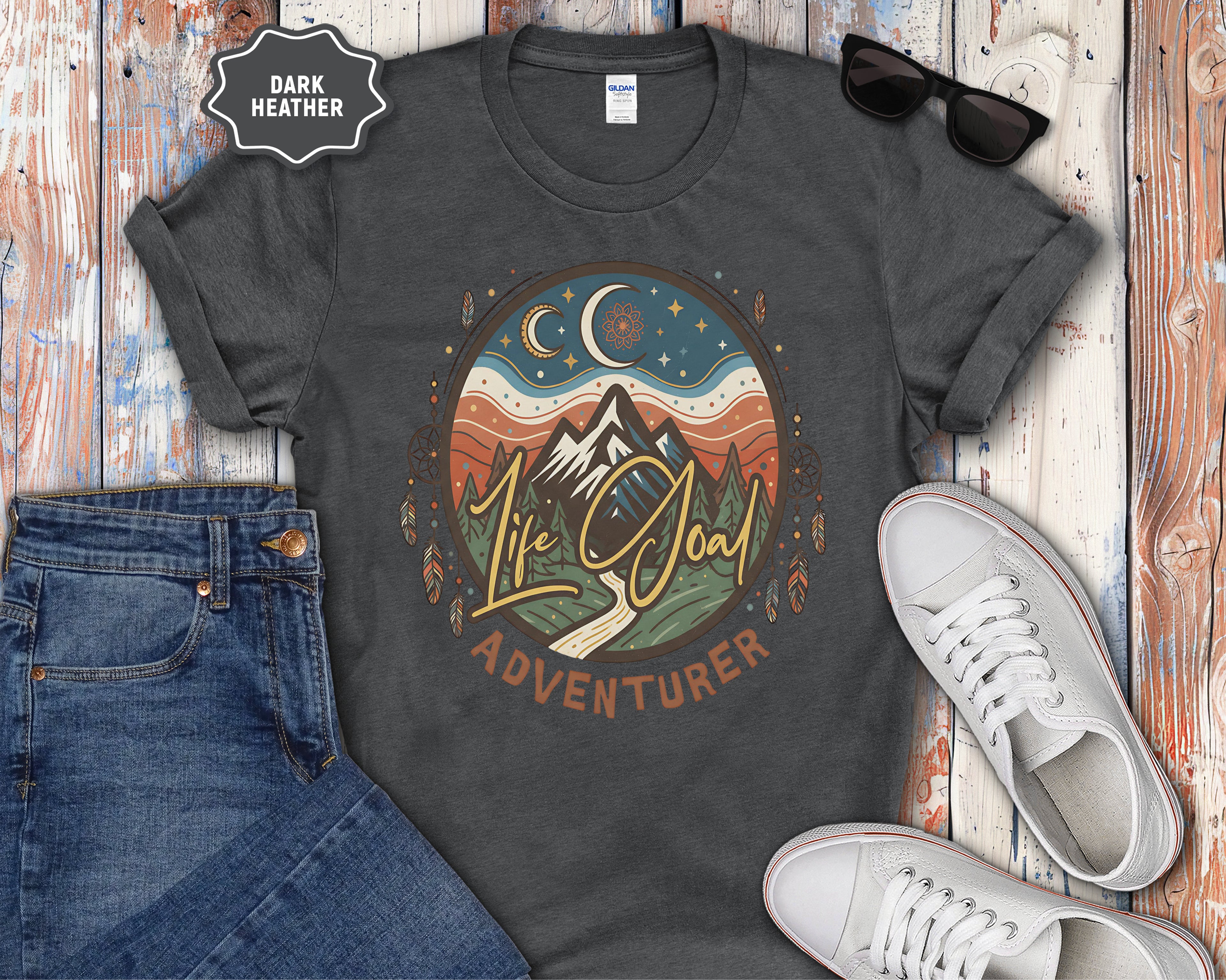 Life Goal Adventurer Boho Camping T-Shirt