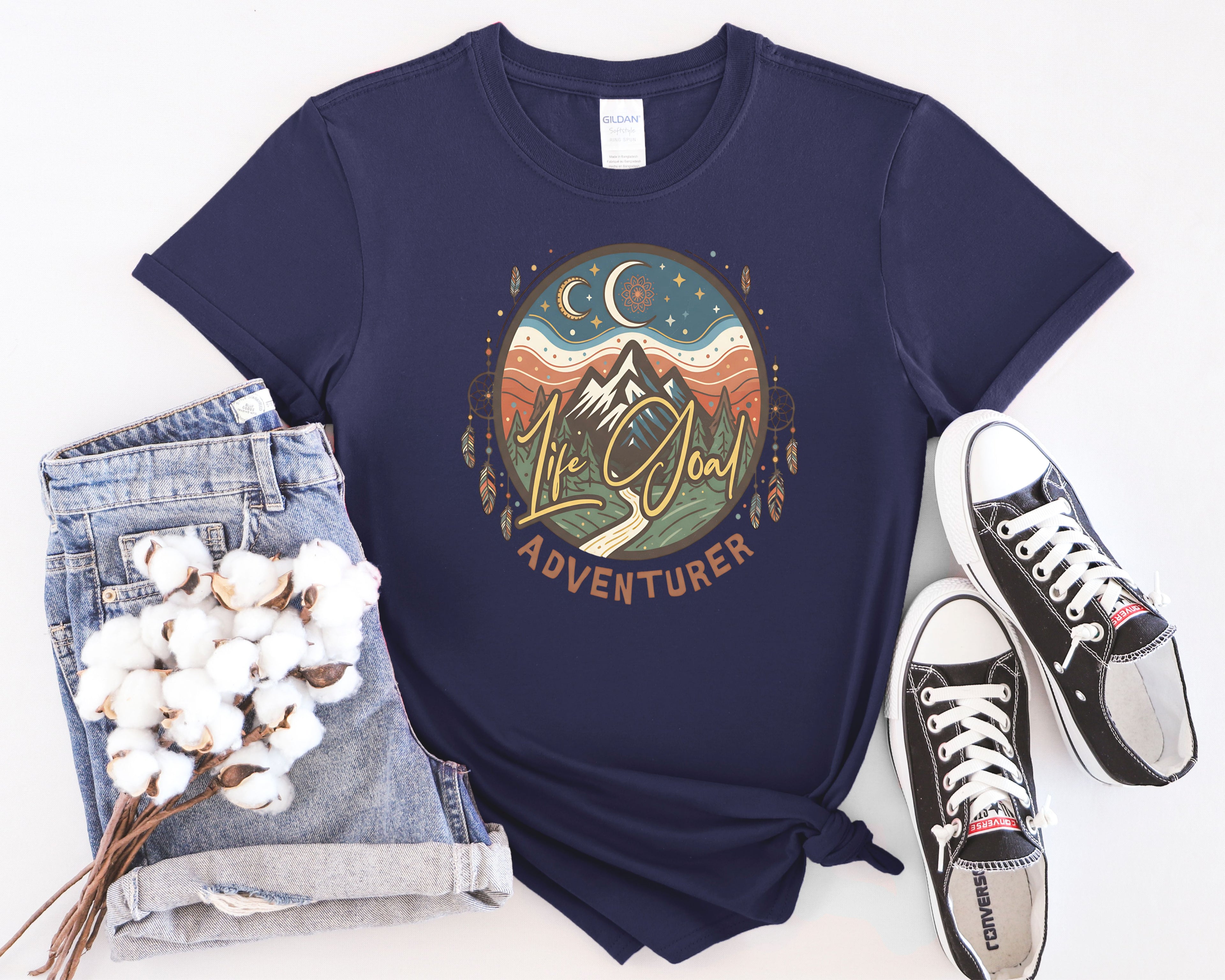 Life Goal Adventurer Boho Camping T-Shirt