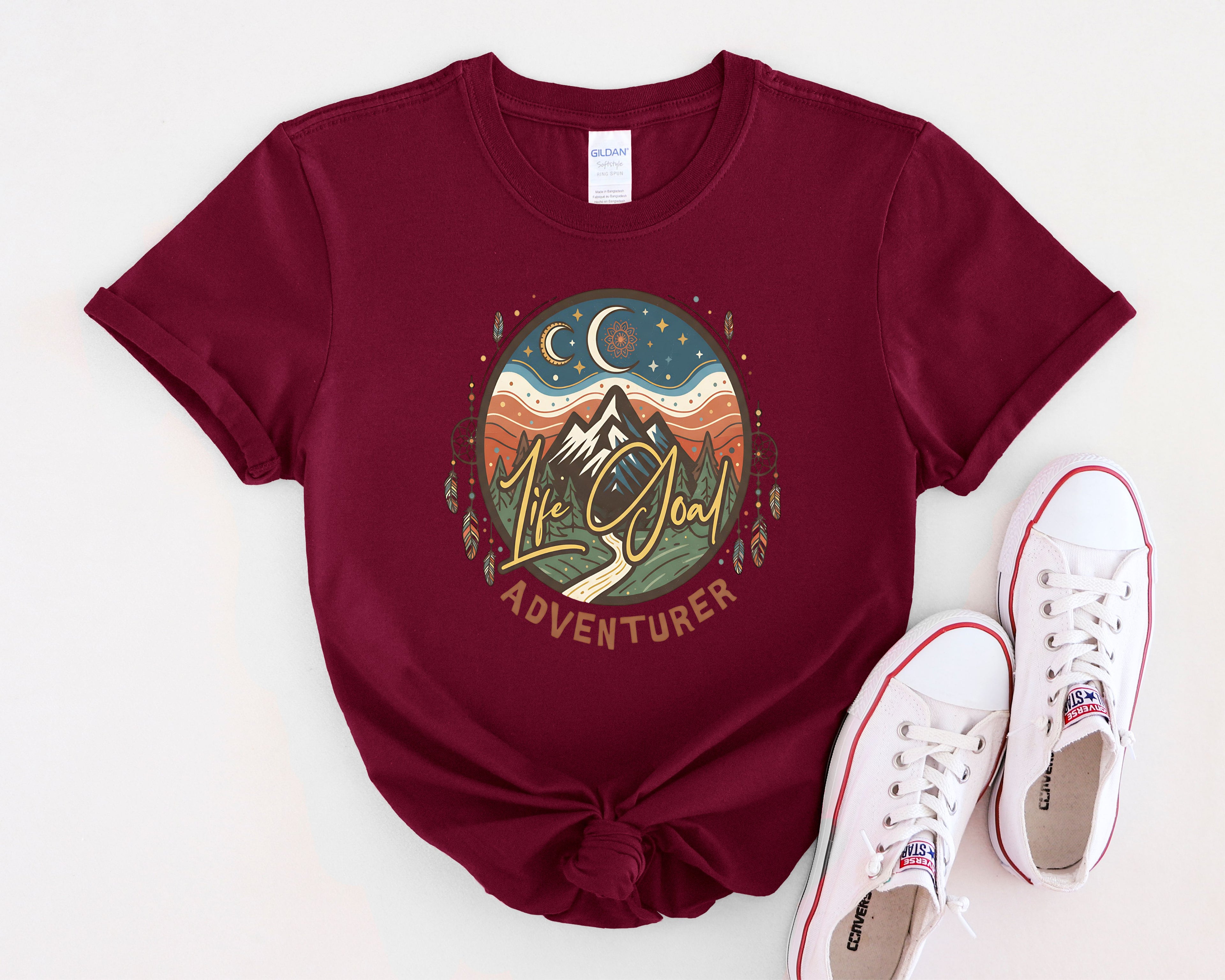 Life Goal Adventurer Boho Camping T-Shirt