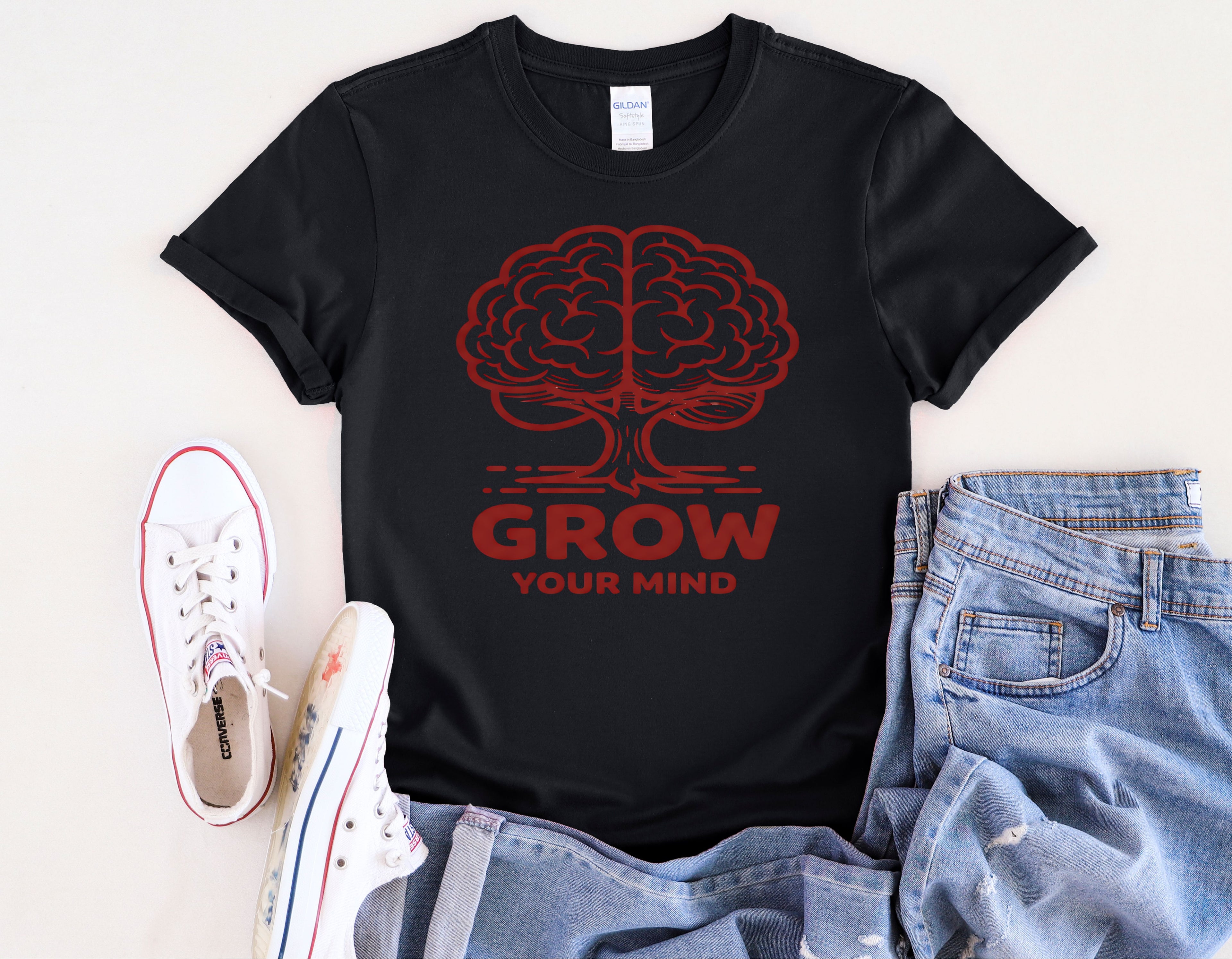 Grow Your Mind brain tree T-Shirt