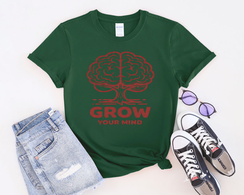 Grow Your Mind brain tree T-Shirt